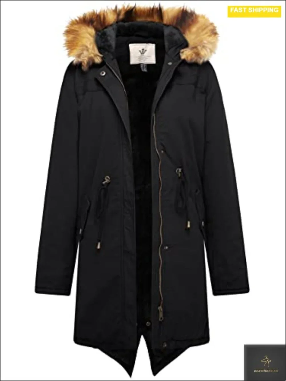 Women's Hooded Sherpa Lined Parka Jacket Winter Coat Cotton Insulated